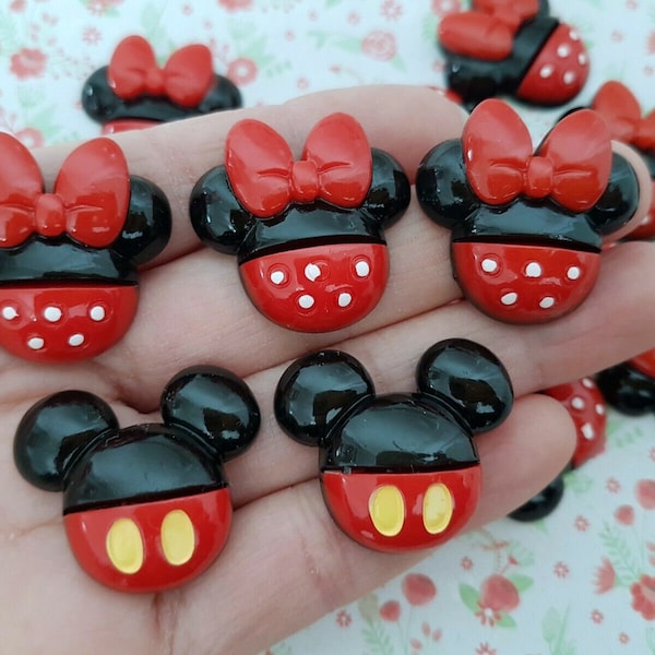 5/10 Assorted Mouse Cartoon Kids Flatback Resin Cabochon Embellishments Decoden Scrapbooking Craft Charms Jewellery DIY UK