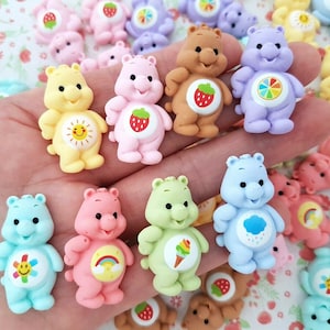 Diverse leuke grote kawaii pastel cartoon beren cabochons plaksteen Versieringen Craft Charm DIY UK *GEEN haak/met haak*