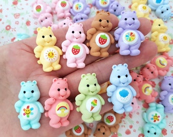 5/10/20 Assorted Cute Large Kawaii Pastel Cartoon Bears Cabochons Flatback Embellishments Craft Charm DIY UK *NO Hook/With Hook*