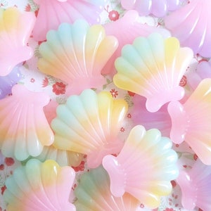 2/4 Amazing Large Seashell Starfish Ocean Theme Ombre Colour Resin Flatback Embellishments Kawaii Craft Bow Jewellery DIY UK