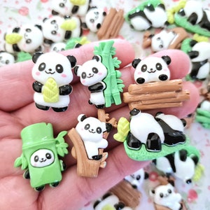 5/10 diverse schattige dieren Panda plaksteen hars cabochon versiering Decoden ambachtelijke kaart haar boog charme sieraden DIY UK