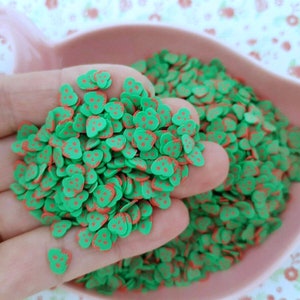 10g/20g Quality Green Poison Apple Fimo Clay Slices Sprinkles Decoden Slime Nail Art Craft UK *Not Edible*
