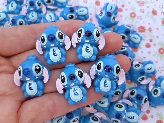 5/10 Cute Lilo Stitch Cartoon Flatback Resin Cabochon Embellishment Decoden Craft Card Bow Charm Jewellery DIY UK (Hook/NO Hook)