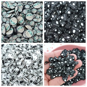 10g/20g Asortyment 5/10 mm Jakości Halloween Ouija Mummy Kryształowa Kula Fimo Clay Plasterki Posypki Decoden Slime Nail Art Craft UK *Niejadalne*