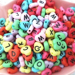 11mm surtido acrílico alfabeto letras cuentas negro letra corazón forma cuentas charms craft para neclaces pulsera joyería haciendo bricolaje bricolaje reino unido