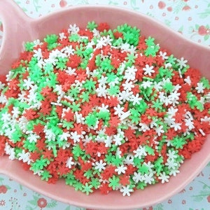 10g/20g Quality Christmas Holiday Frozen Snowflakes Fimo Clay Slices Sprinkles Decoden Slime Nail Art CRAFT UK *Not Edible*