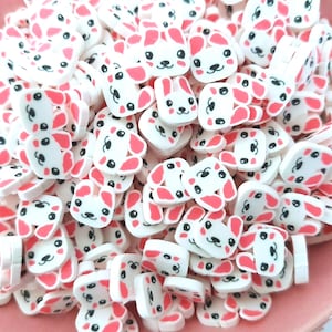 5mm or 10mm Quality Cute White Bunny Face Mix Fimo Clay Slices Sprinkles Decoden Slime Nail Art Craft UK *Not Edible*