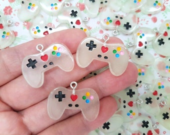 5/10 GLOW in the DARK Game Controller Charm Xbox Playstation Gamer Girl Charm Gamer Craft Jewellery Making (With Hook) UK