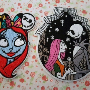1 x Jack and Sally Embroidered Patch Sew On/Iron On Patch Badge Applique DIY Motif Sewing Clothing Badge.