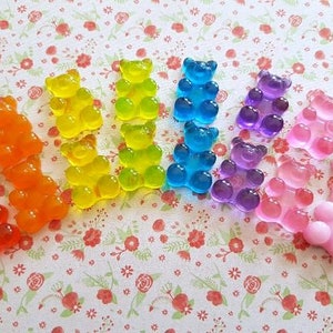 2/4/6 große Gummibärchen süße Flatback Harz Verschönerung Handwerk Decoden Cabochon Charme DIY UK * Nicht essbar *