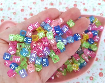 400 Gold Alphabet Letter Beads 6.5mm Acrylic Jewellery Making Beads 