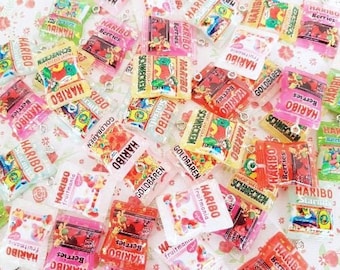10.05.50 Glitzer Spaß Bonbons Gummy Candy Flatback Harz Cabochon Verschönerung Decoden Handwerk Karte Schleife Charm Schmuck DIY UK (Haken/Kein Haken)