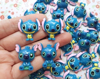 5/10 Assorted Cute Lilo Stitch Cartoon Flatback Resin Cabochon Embellishment Decoden Craft Card Bow Charm Jewellery DIY UK