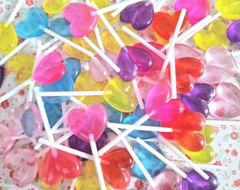 2/4 Assorted Kawaii Heart or Star Resin Lollipops Charms Pendant Slime Crafts Accessories Supplies Jewellery DIY UK *NOT Edible* - No Hook