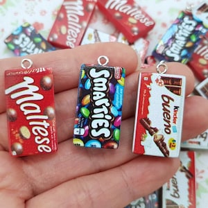 5/10 Assorted Chocolate Candy Resin Flatback Charm Pendant Earring Craft Jewellery Making DIY UK (With Hook)