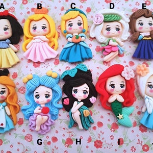 Große Kawaii Prinzessin Puppe Cabochons Flatback Verzierungen Bastel charm Bow Decoden Schmuck DIY UK *Haken/ OHNE Haken*