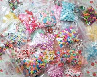 Random Samples Pack Polymer Fimo Clay Slice Sprinkles Decoden Dollhouse Miniature Food Slime UV Resin Nail Resin Art Craft UK *Not Edible*