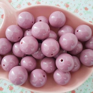 5/10 Assorted Jumbo 20mm Dark Red Pale Violet Solid Bubblegum Beads Gumball Chunky Necklaces Bracelets Jewellery DIY UK *Not Edible*