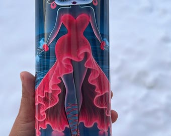 Betty Boop Design  | 20oz skinny tumbler with lid, Straw and Rubber Bottom