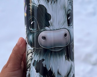 Vaso floral de vaca de las Tierras Altas de 20 oz, diseño de sublimación