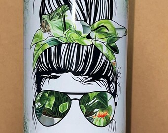 Plant Life Stainless Steel Tumbler with Lid and Straw