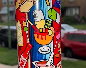 Vaso para dulces mexicanos/vaso para café/200 oz de acero inoxidable con popote, tapa y fondo de goma