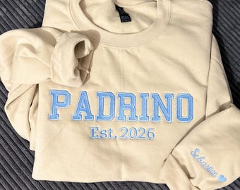 Sudadera de madrina bordada personalizada: regalo personalizado para madrina, padrino, madrina