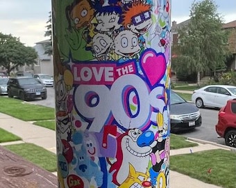 90's Cartoon Tumbler | Stainless Steel Skinny Cup