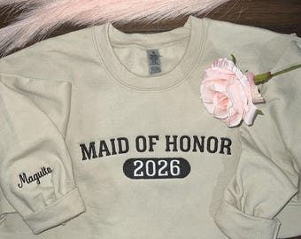 Custom Maid of Honor embroidered sweatshirt