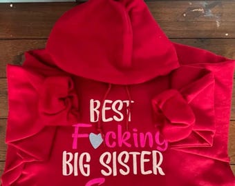 Sudadera con capucha "Hermana mayor" - Regalo divertido para hermanas, sudadera original