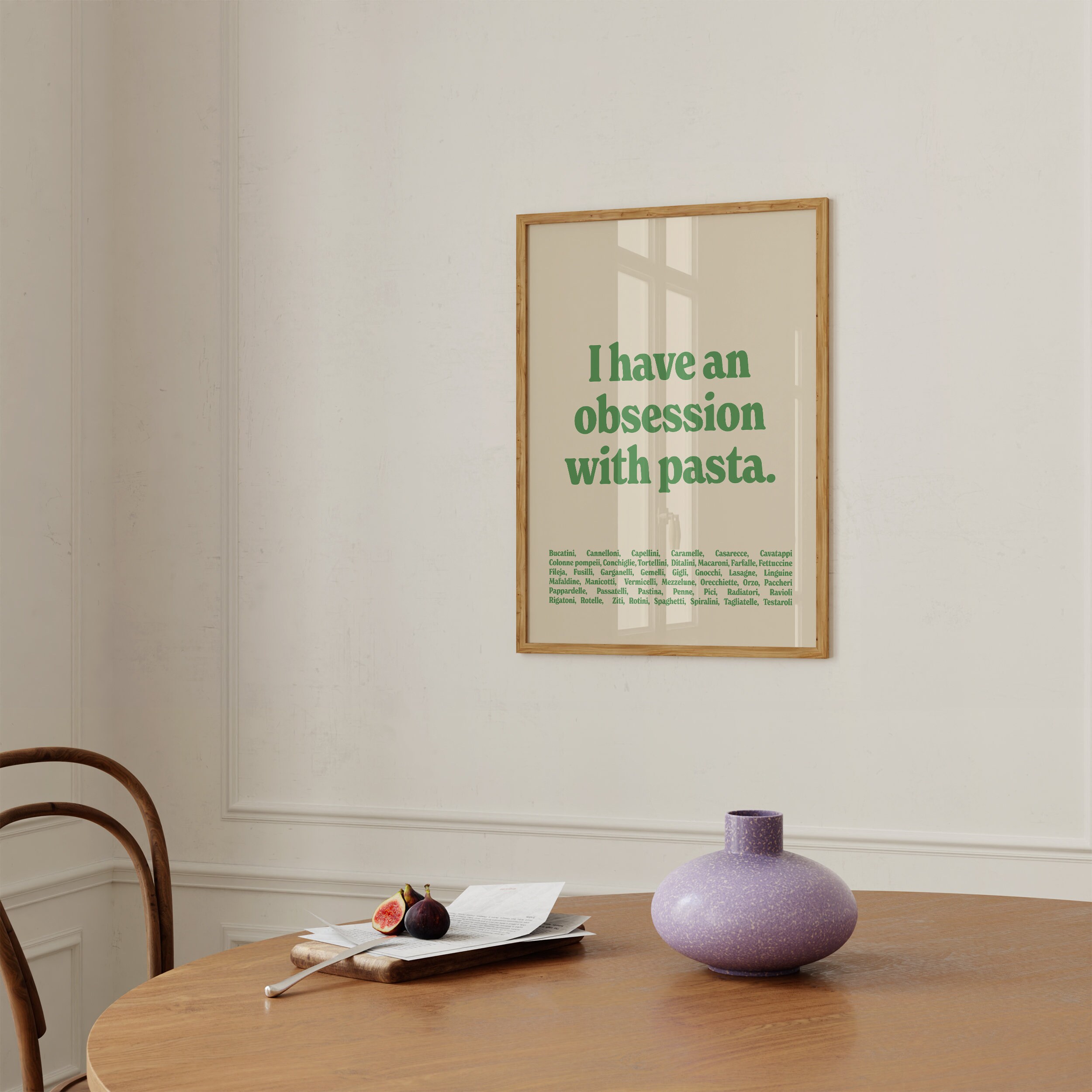 Retro Pasta Quote Poster Retro Mid Century Kitchen Wall Art Etsy