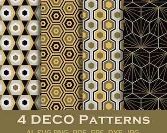 Arquivo SVG de favo de mel, arquivos de corte geométricos hexagonais, padrão de azulejo (download digital)