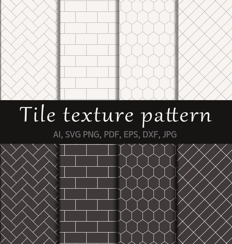 Tile texture svg Bundle, Digital download, Cricut pattern SVG, Cut Files for Cricut, Interior tile pattern, Tile decal, Seamless pattern image 1