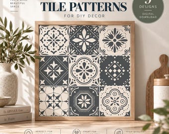 Vintage Tile Pattern Bundle | DIY Home Decor (svg, png, eps, dxf, pdf)