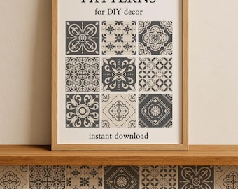 Tile Pattern SVG Bundle: Vintage Moroccan Stencils (Digital Download)