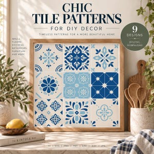 Elegant Tile Pattern SVG 13 – 9 Floral & Geometric Mediterranean-Inspired Designs