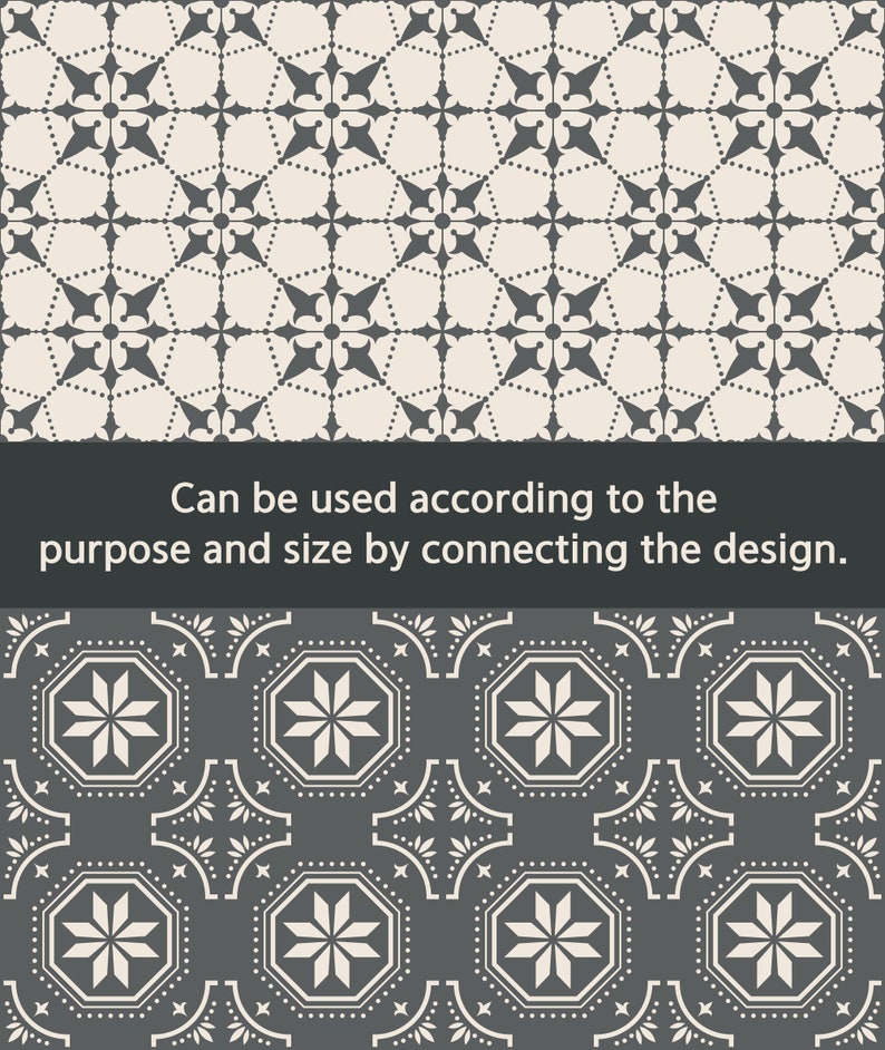 Vintage Tile Pattern Bundle | DIY Home Decor (svg, png, eps, dxf, pdf) image 5