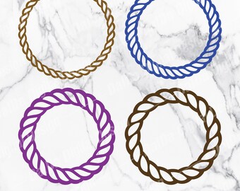 Rope Frame SVG, Layered Rope Border Cut File (Digital Download)