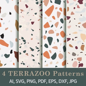 Terrazoo Patterns SVG Bundle, digital download, Background Pattern SVG Cut Files for Cricut, interior pattern bundle, Seamless pattern