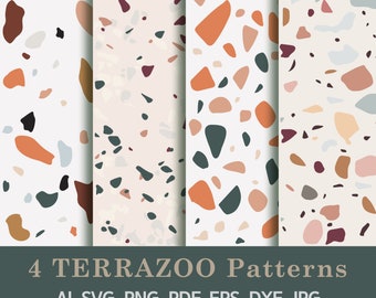 Terrazoo Pattern SVG Bundle, Seamless Vector Designs (Digital Download)