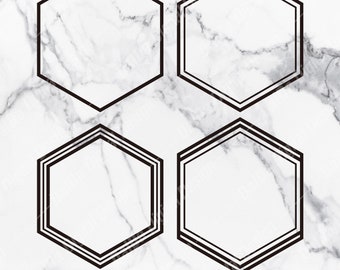 Hexagon Frame SVG, Geometric Cricut Cut Files (Digital Download)