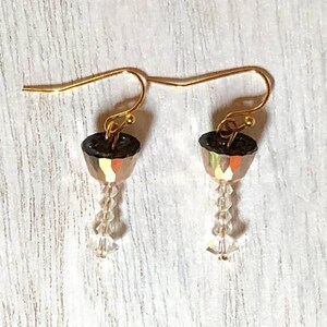 Crystal Wine Glass Earrings, Swarovski Crystal Earrings,  Dangle Earrings, White Wine Earrings
