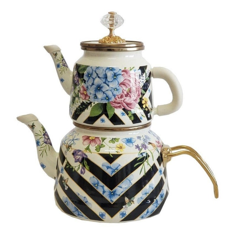 Enamel Teapot Set / Turkish Tea Pot Set Turkish Samovar Tea Etsy