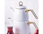 Traditional Teapot Set Turkish Tea Pot Set, Turkish Samovar Tea Maker, Tea Kettle for Loose Leaf Tea, Turkish Teapot with Tea Gift
