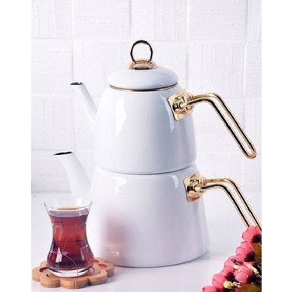 Stainless Steel Teapot Set, Turkish Tea Pot, Tea Kettle, SelfStrainer