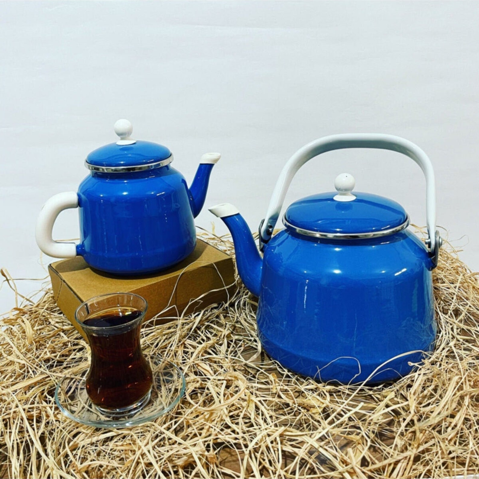 Enamel Teapot Set / Turkish Tea Pot Set Turkish Samovar Tea Etsy