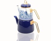 Enamel Teapot Set Turkish Tea Pot Set, Turkish Samovar Tea Maker, Tea Kettle for Loose Leaf Tea, Self-Strainer Caydanlik with Tea Gift