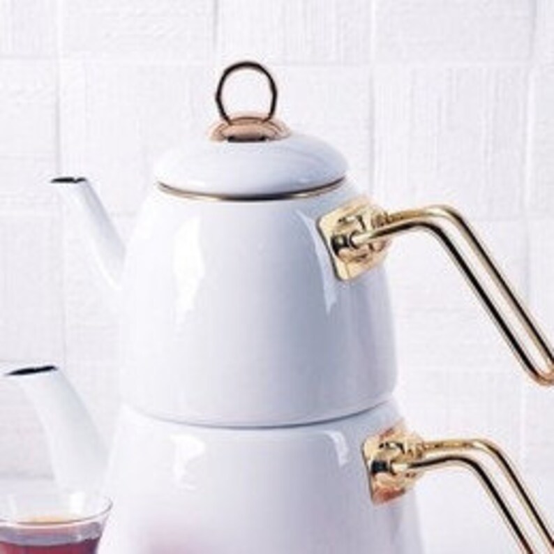 Enamel Teapot Set / Turkish Tea Pot Set Turkish Samovar Tea Etsy