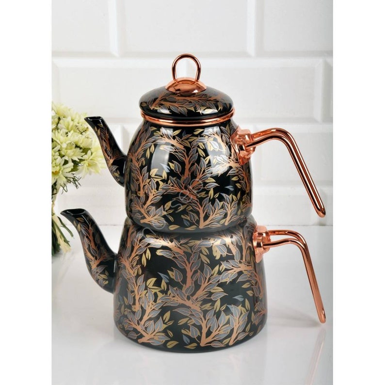 Enamel Teapot Set / Turkish Tea Pot Set Turkish Samovar Tea Etsy