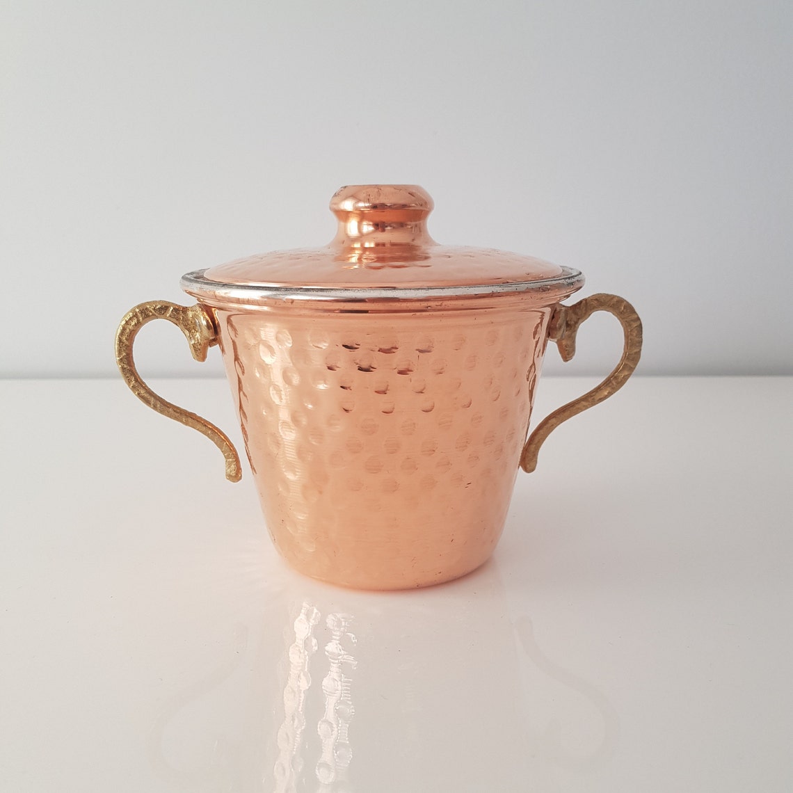 Copper Bowl With Lid Double Handle / Turkish Traditional Etsy